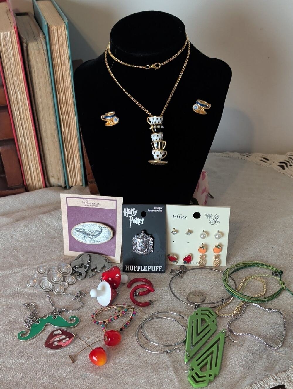 Whimsical  Jewelry Collection 23 Piece Bundle Playful Mushroom Coach Lips